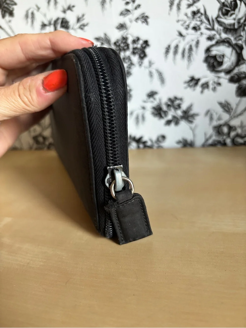 Designer Inspired Black Zip-Around Wallet